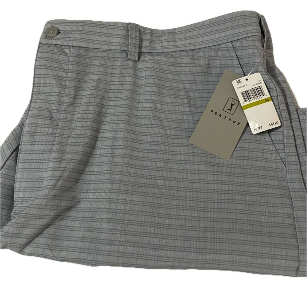 PGA Tour Gray Striped Golf Shorts
